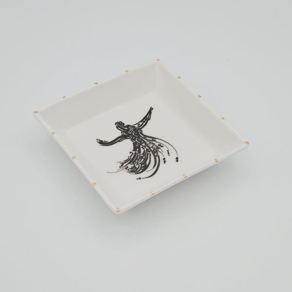 Whirling Rumi Jewelry Dish with Gold Touches