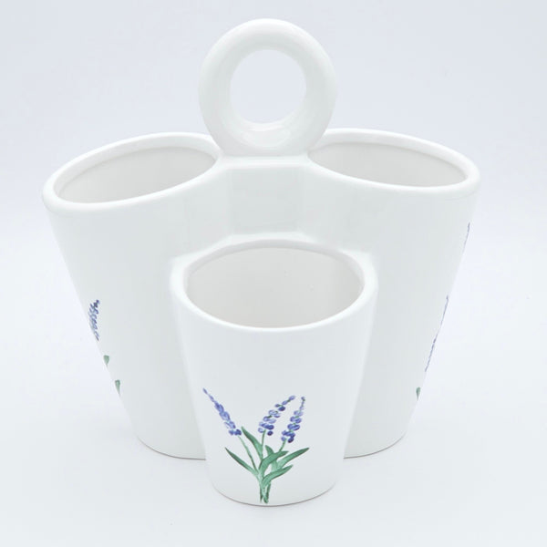 Hand Painted Lavender Utensil Holder