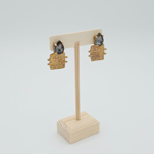 Sahebgharan Gray Stone Earring