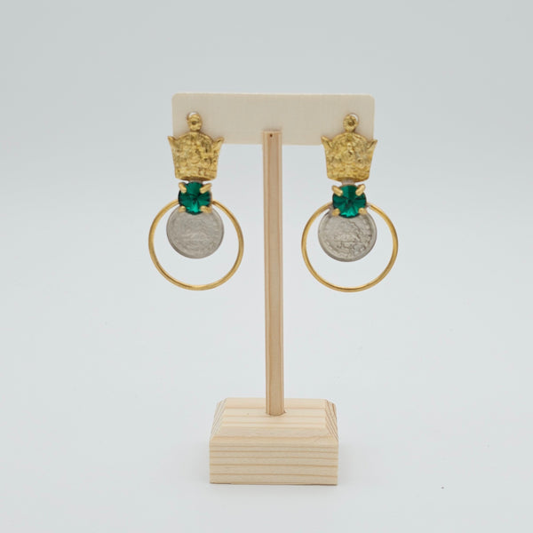 Loop Crown With Pahlavi Coin and Green Stone