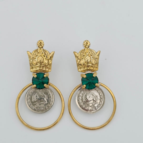 Loop Crown With Pahlavi Coin and Green Stone
