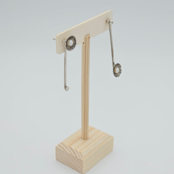 Silver Blossom Earring with Pearl