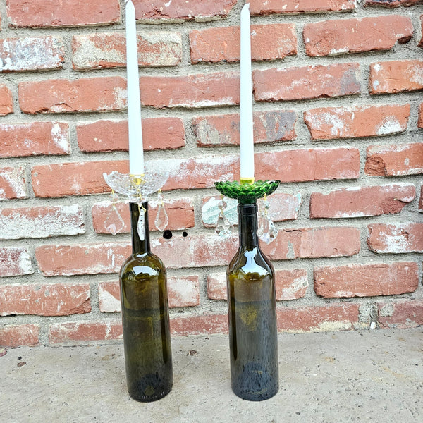 Vintage Bottle-Top Candle Holder