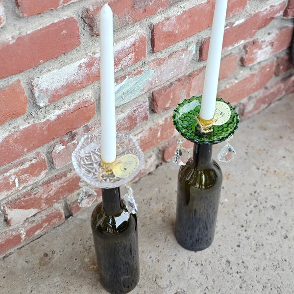 Vintage Bottle-Top Candle Holder
