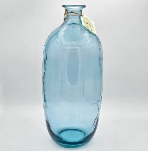 Clear Blue Glass Vase