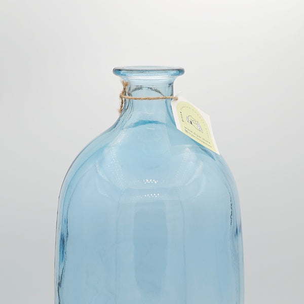 Clear Blue Glass Vase