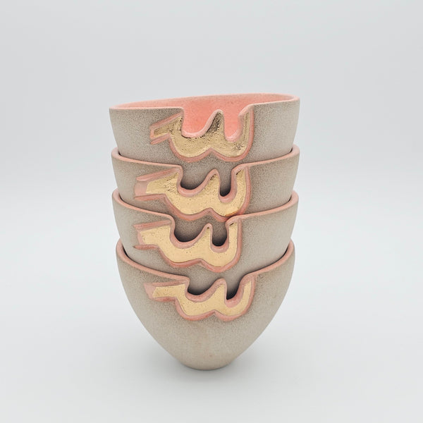 Seen Ceramic Bowl with Gold Luster