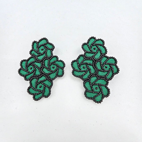 Flower Knot Embroidery Earrings