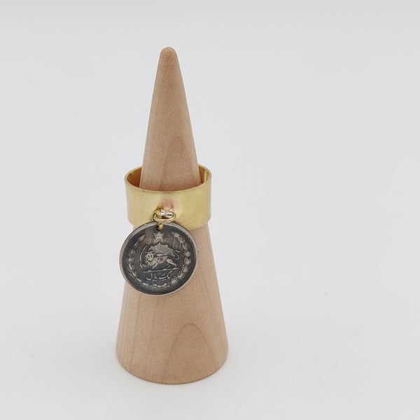 Pendant Pahlavi Coin with Brass Ring- 1 Rial