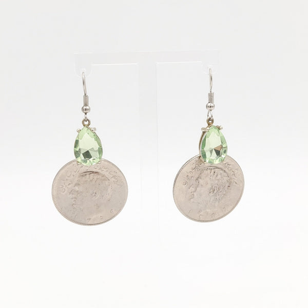 Pahlavi Coin-Light Green Stone