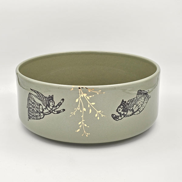 Persian Angel Large Rounded Bowl with Gold
