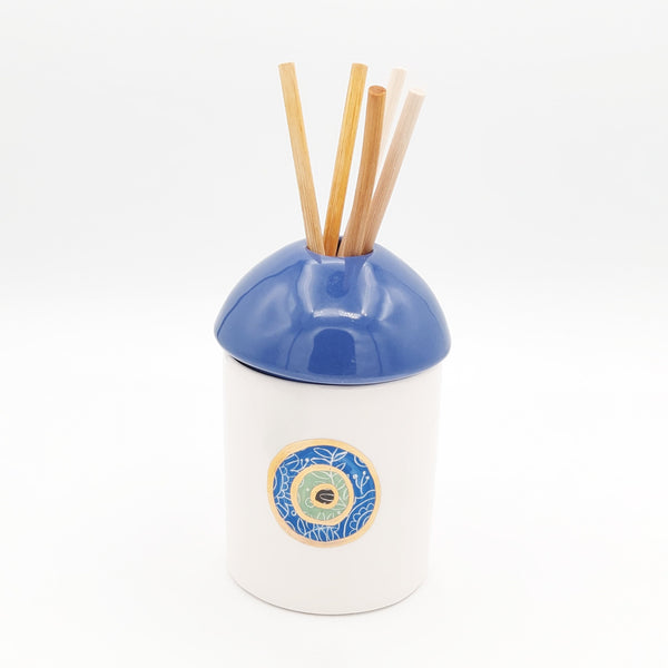 Hand Painted Ceramic Diffuser Jar