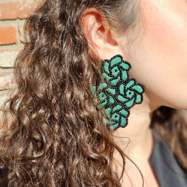 Flower Knot Embroidery Earrings