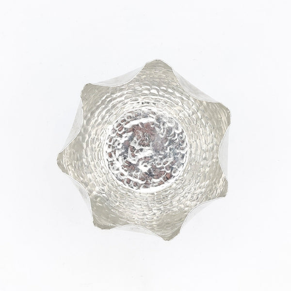 Waved Copper Bowl With Glass Stand