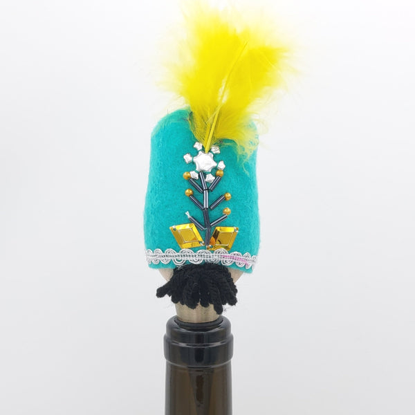 Blue Hat Qajar Character Bottle Stopper