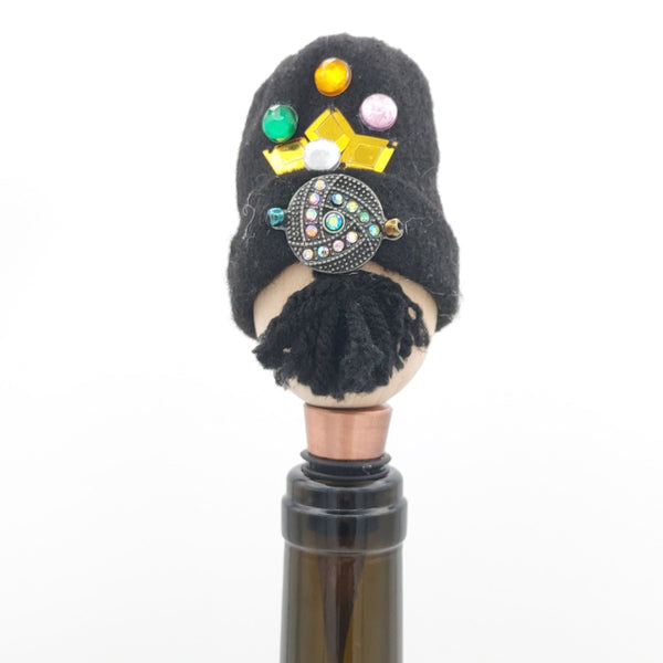 Black Hat Qajar Character Bottle Stopper