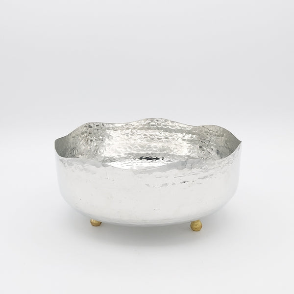 Wave Copper Bowl with Brass Stand