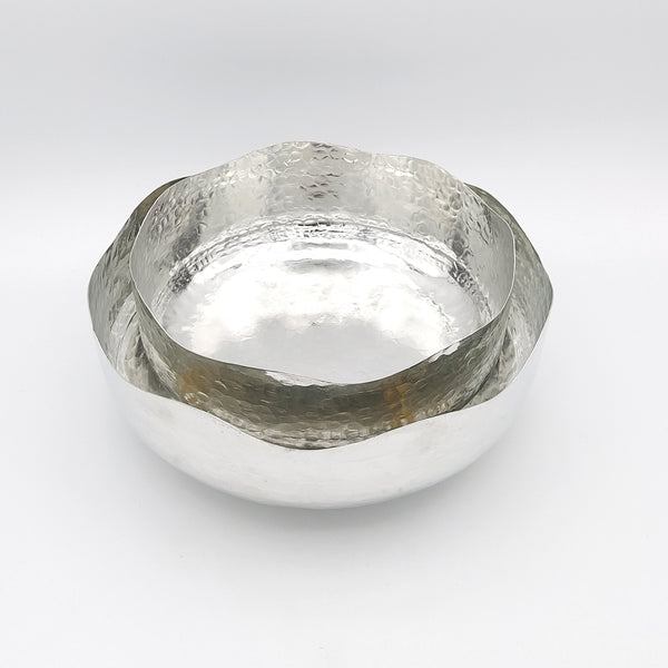 Wave Copper Bowl with Brass Stand