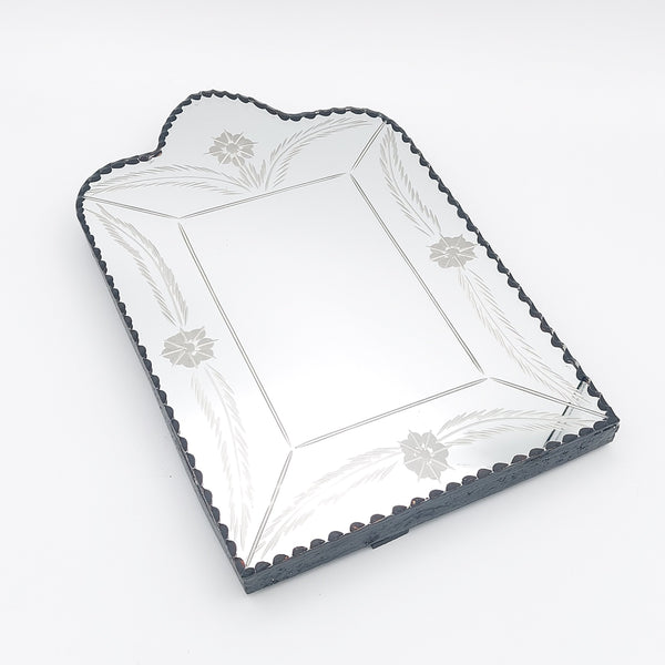 Hand etched Susan Tabletop Mirror