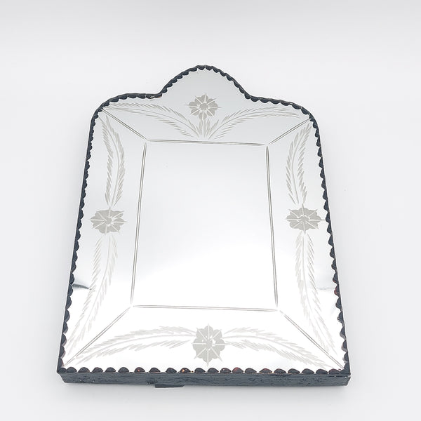 Hand etched Susan Tabletop Mirror