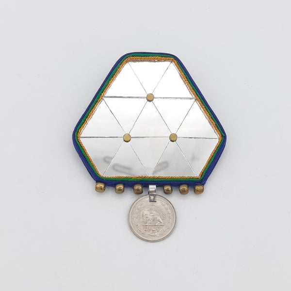 Hexagon Mirror Brooch