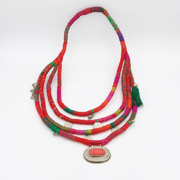 Tahmine Handmade Kowli Necklace- Four Row