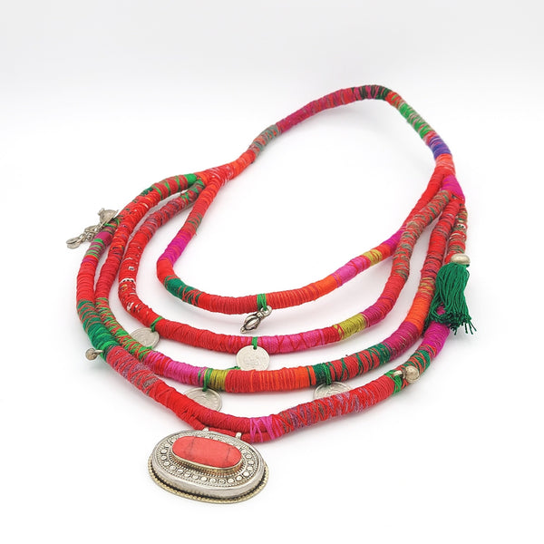 Tahmine Handmade Kowli Necklace- Four Row