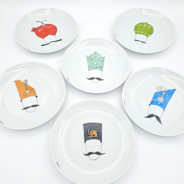 Hand Painted Persian Hats Appetizer plates
