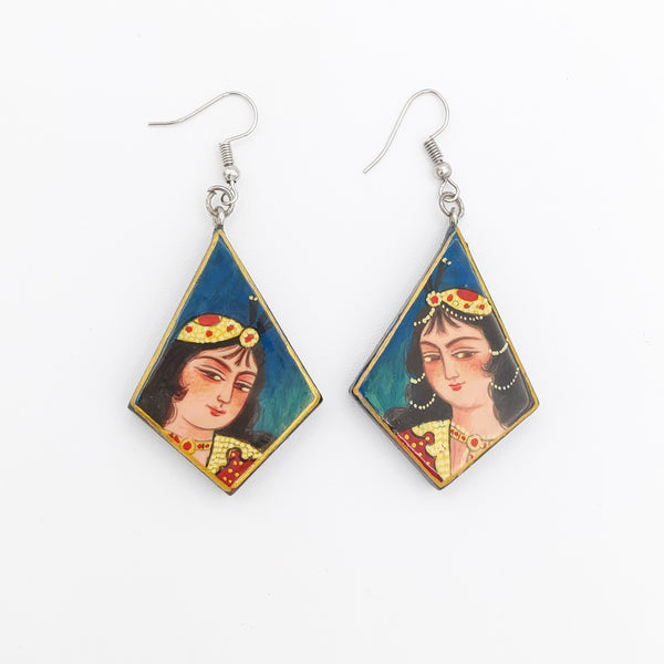 Hand Painted Khatoun Paper Mache Earrings