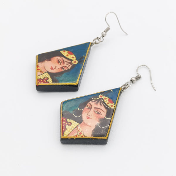 Hand Painted Khatoun Paper Mache Earrings