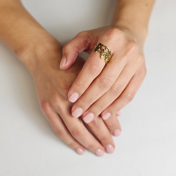In Niz Bogzarad Calligraphy Brass Ring