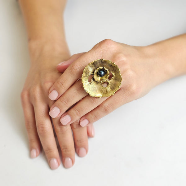Floral Ring Brass Ring