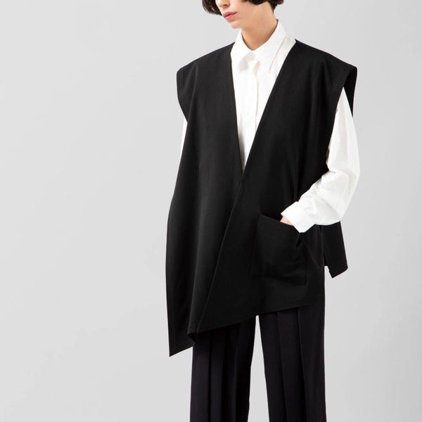 Asymmetrical Black Vest