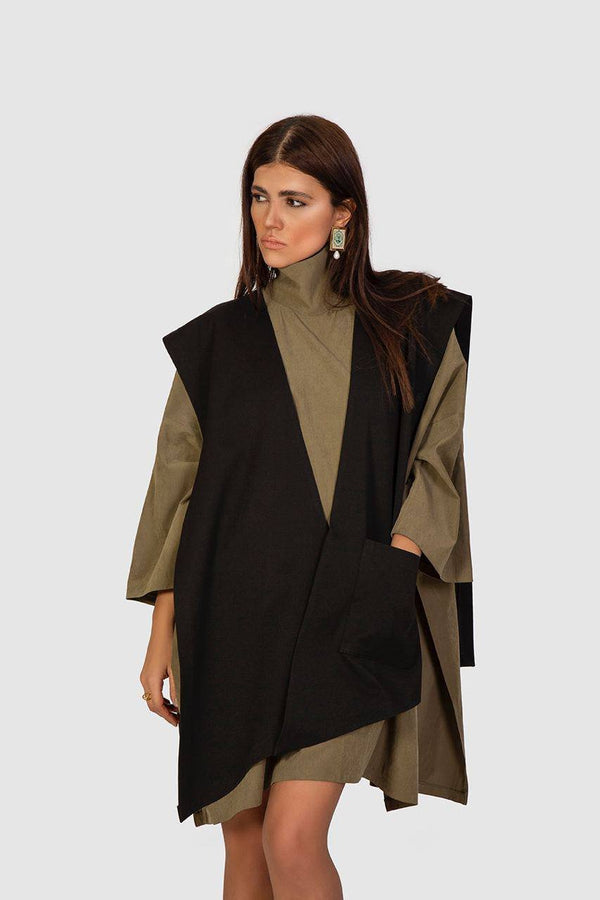 Asymmetrical Black Vest