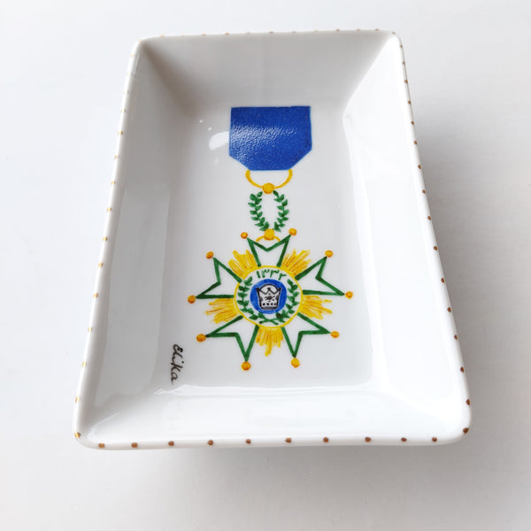 Hand Painted Pahlavi Badge Jewelry dish