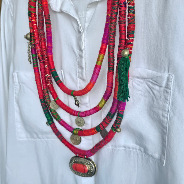 Tahmine Handmade Kowli Necklace- Four Row