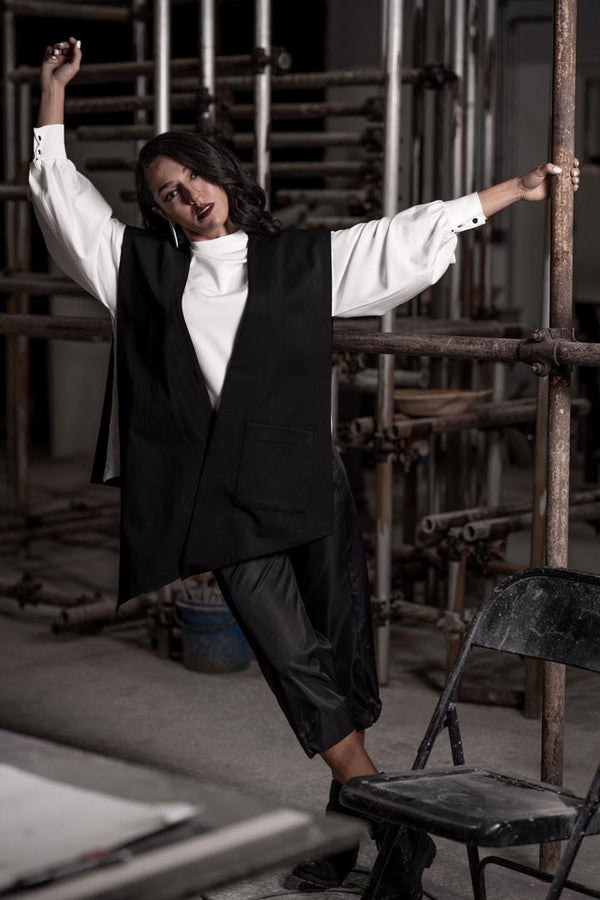 Asymmetrical Black Vest