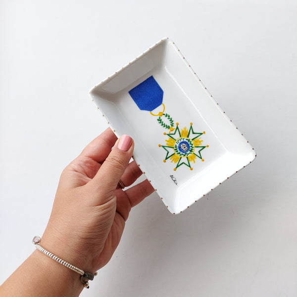 Hand Painted Pahlavi Badge Jewelry dish