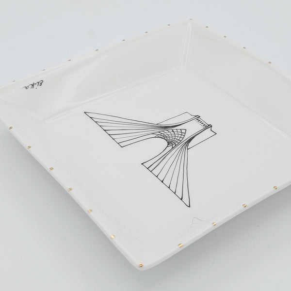 Shahyad Tower Jewelry Dish with Gold Touches