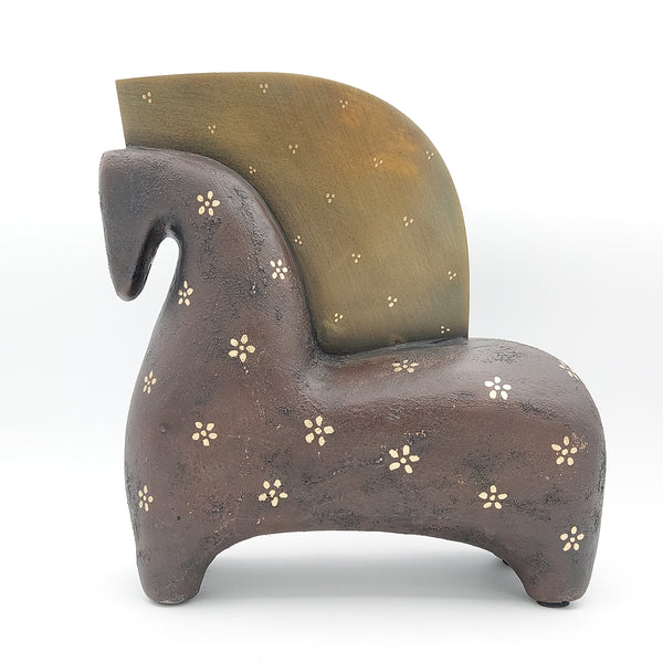 Rakhsh Decorative Horse Sculpture with Gold Touches
