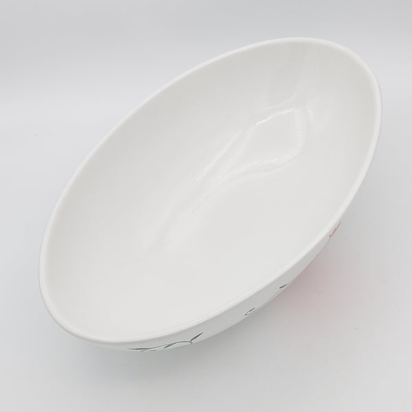 Hand Painted Pomegranate Large Oval Ceramic Bowl