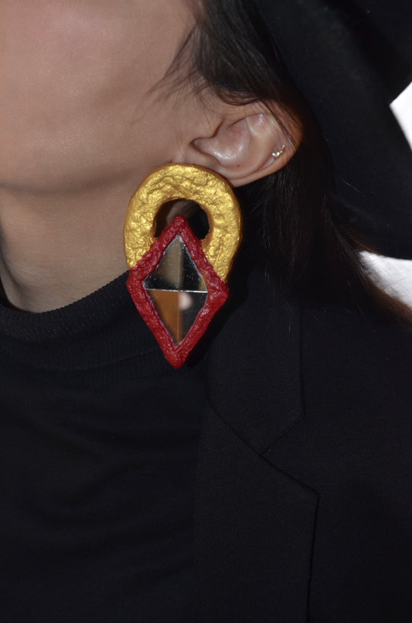 Ram's Horn Mirror Earrings