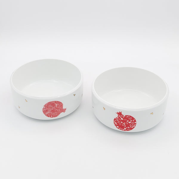 Pomegranate Bowl with Gold Touches