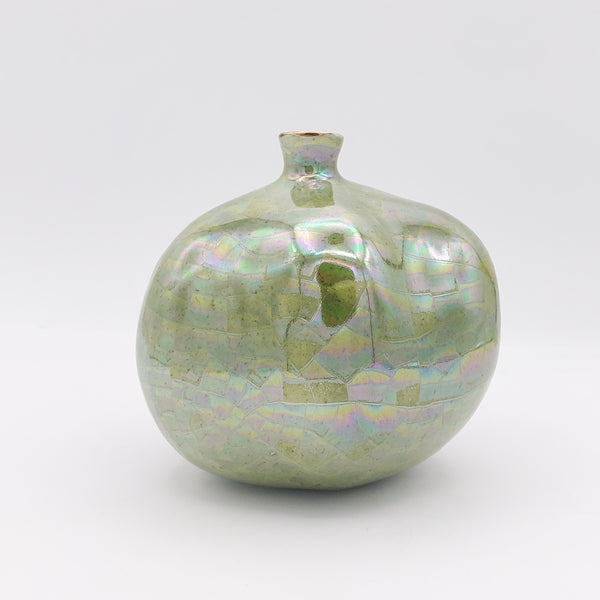 Decorative Olive Green Ceramic Pomegranate