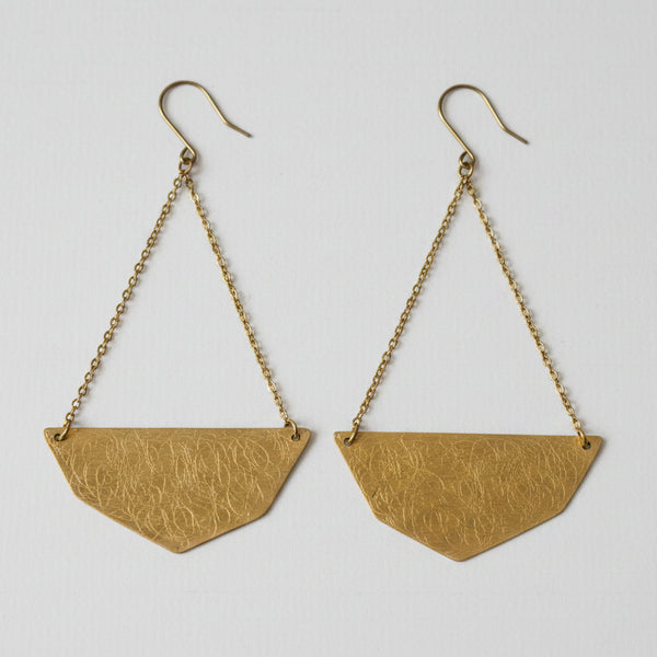 Golden Horizon Brass Earrings