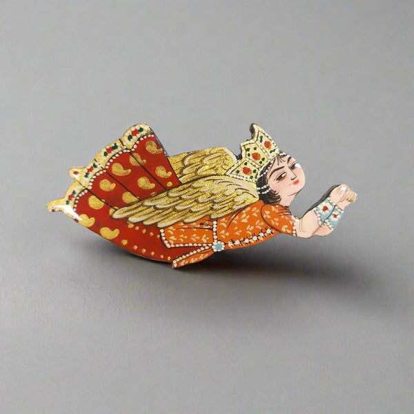 Persian Angel Brooch-Orange Red
