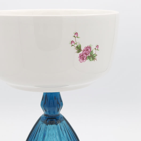 Golesorkhi Deep Bowl With Tall Lapis Glass Stand