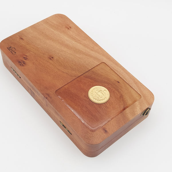 Khorshid Wooden Clutch with Pahlavi Coin
