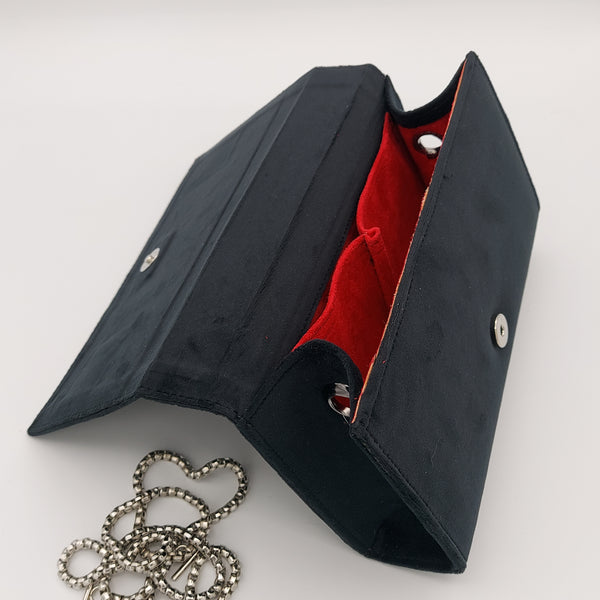 Black Amood Clutch with Lapis (Bird & Flower)