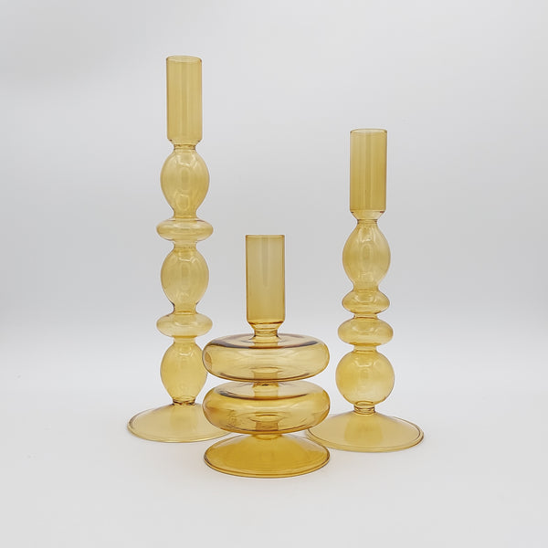Apricot Glass Candle Holder